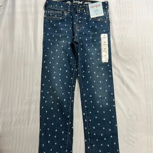 Cat and Jack Skinny Adjustable Waist - Blue hearts - 5T